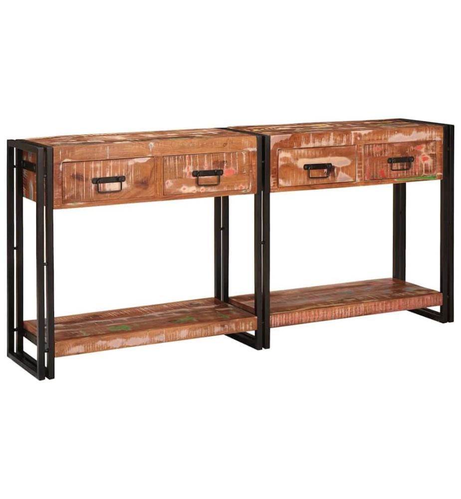 Konsolen-Tische mit Regal 2 pcs Mehrfarbig 161 x 33 x 75 cm