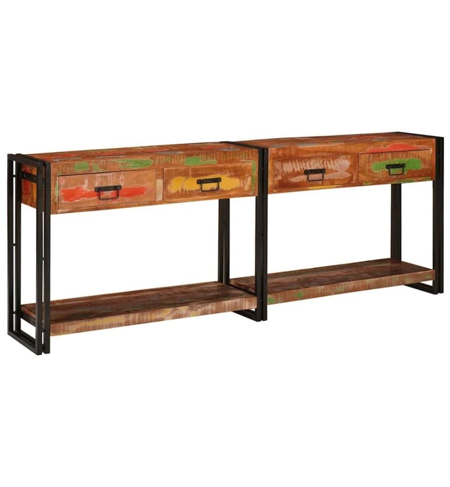 Konsolen-Tische 2 pcs Mehrfarbig Massives upgecyceltes Holz