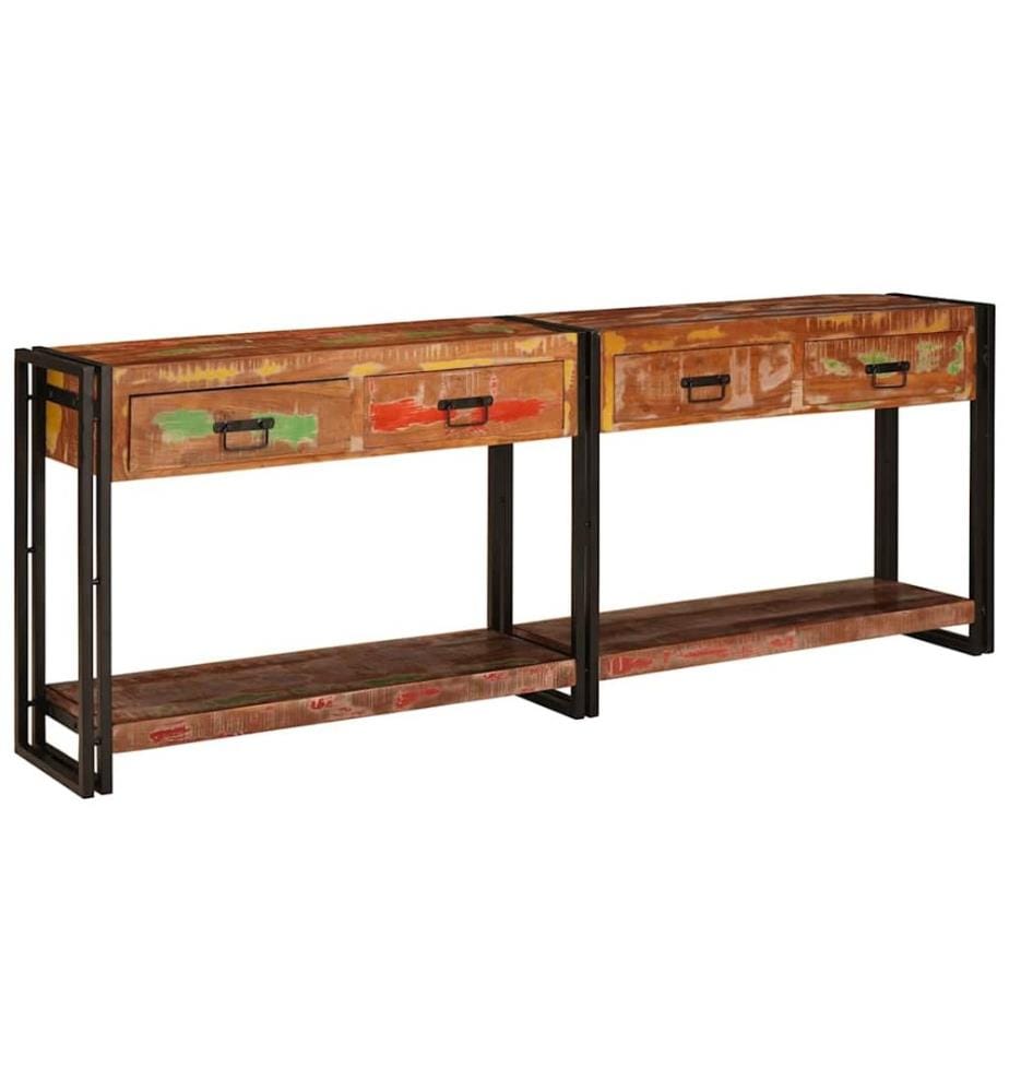 Konsolen-Tische 2 pcs Mehrfarbig Massives upgecyceltes Holz
