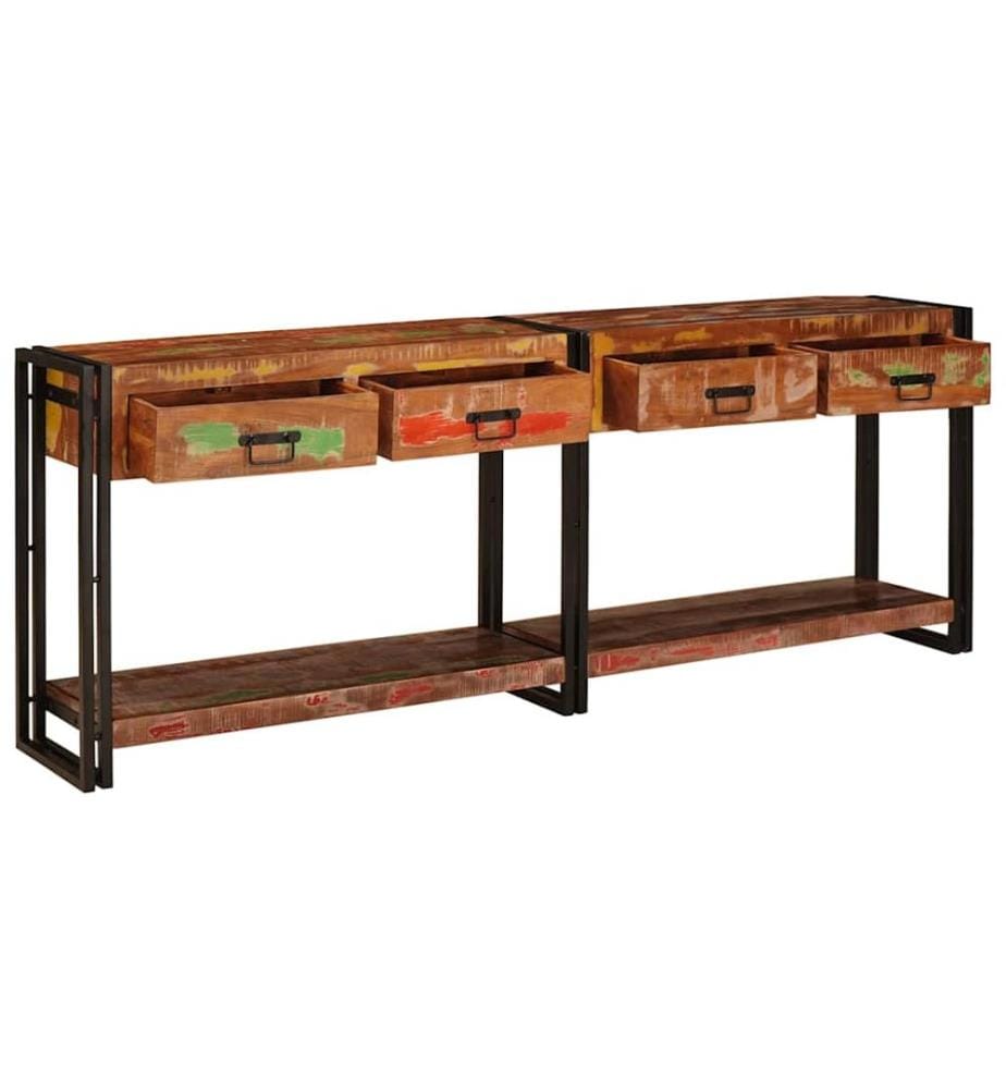 Konsolen-Tische 2 pcs Mehrfarbig Massives upgecyceltes Holz