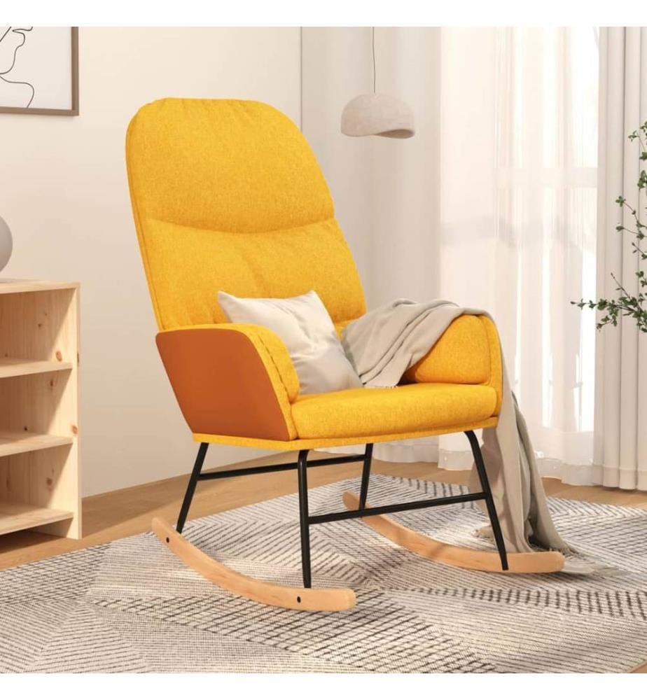 Chaise à bascule Jaune moutarde Tissu