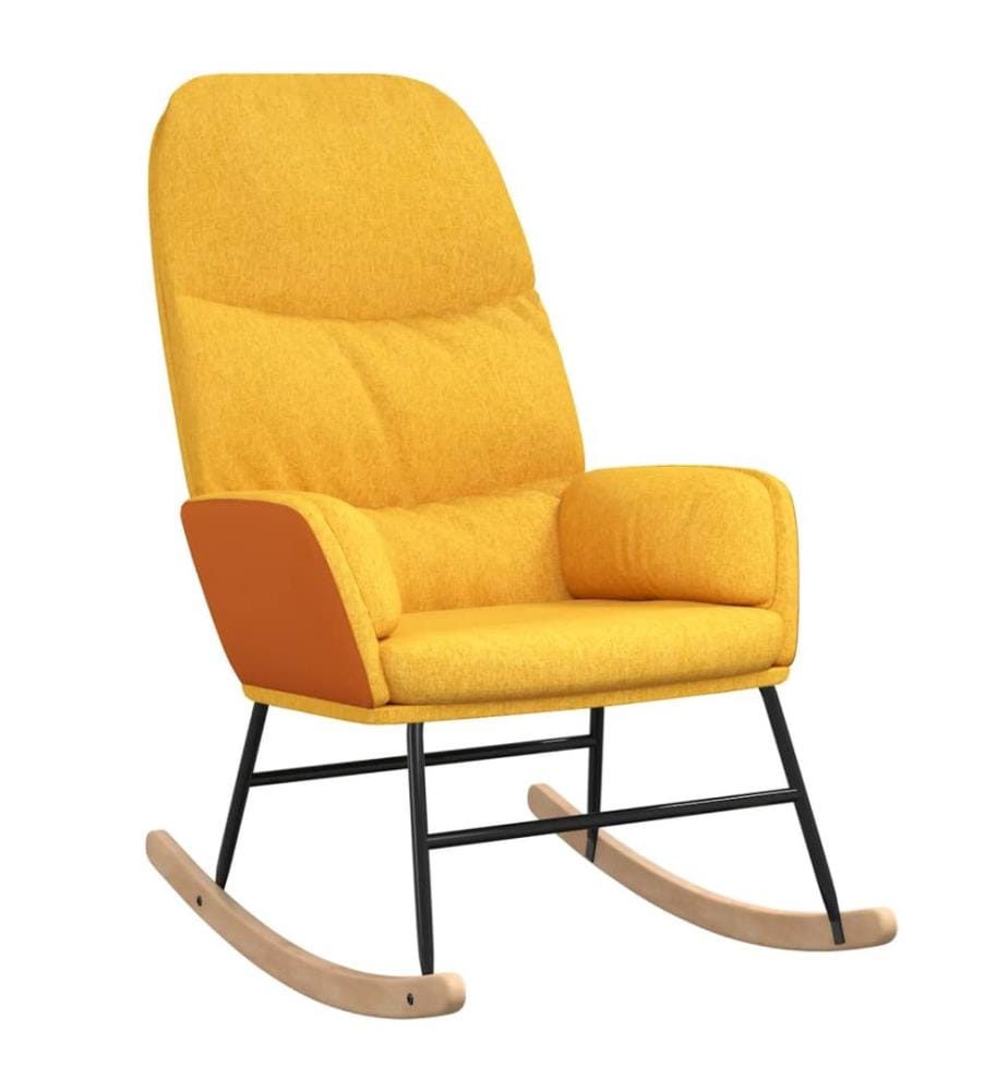 Chaise à bascule Jaune moutarde Tissu