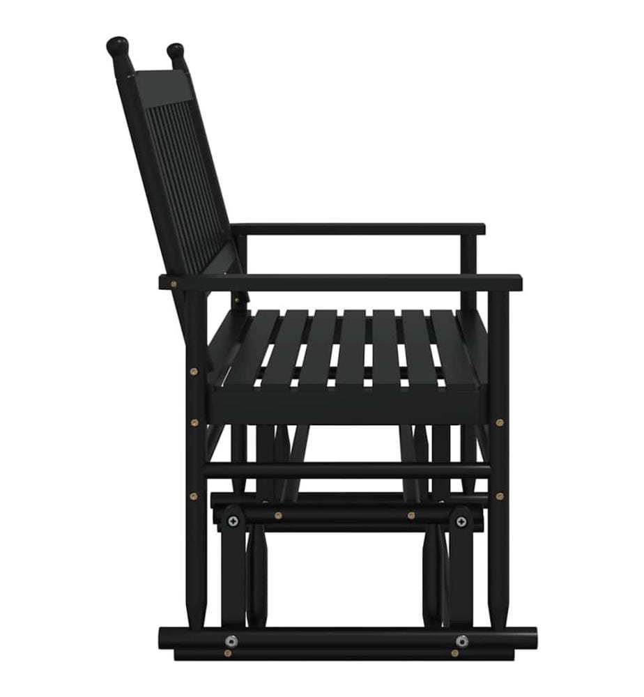 Banc balancelle noir 118x70x104,5 cm bois massif de peuplier