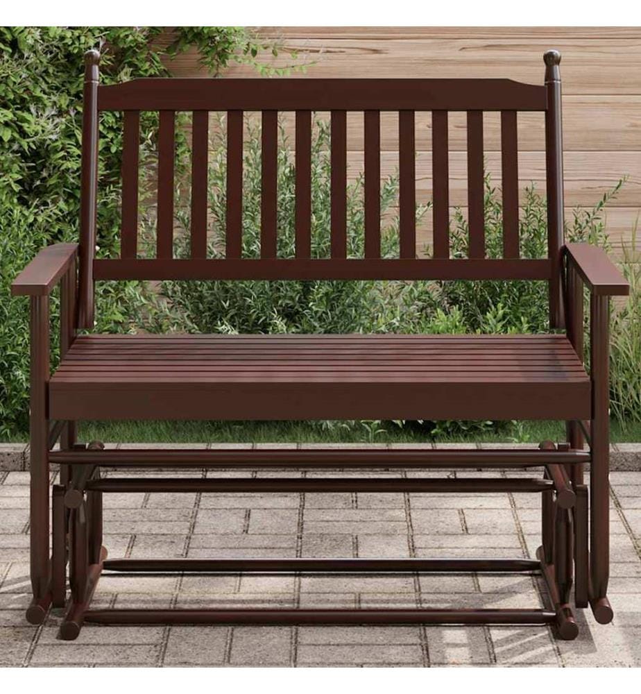 Banc balancelle marron 118x70x104,5 cm bois massif de peuplier