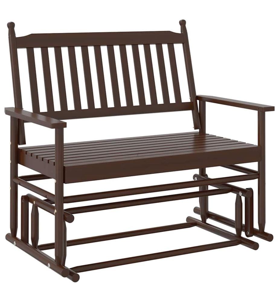 Banc balancelle marron 118x70x104,5 cm bois massif de peuplier
