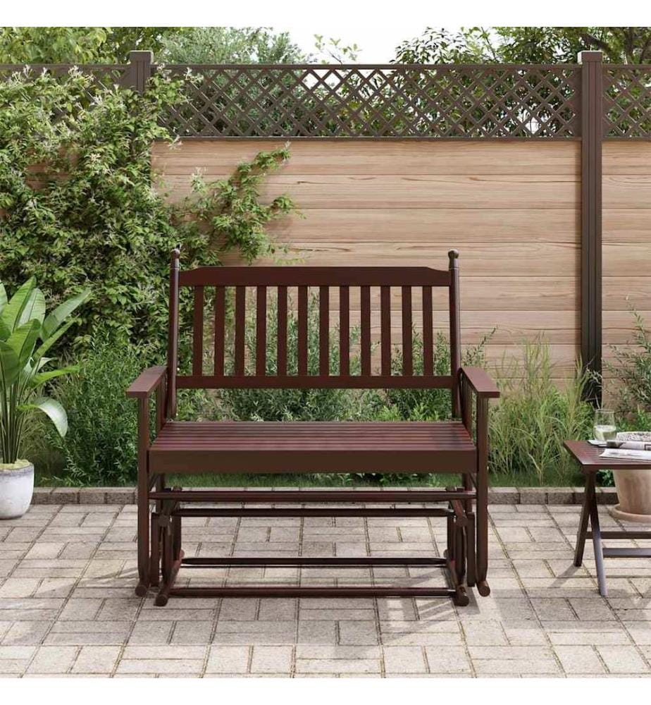 Banc balancelle marron 118x70x104,5 cm bois massif de peuplier