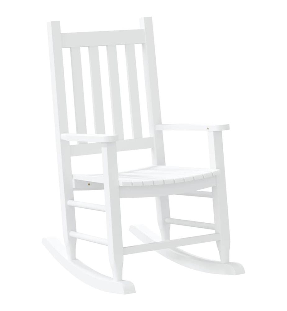 Chaise à bascule enfants blanc bois de peuplier massif