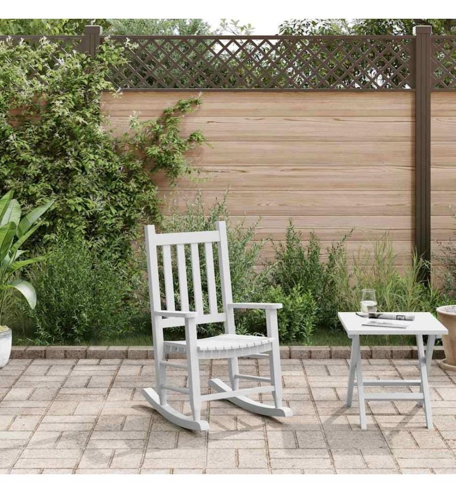 Chaise à bascule enfants blanc bois de peuplier massif