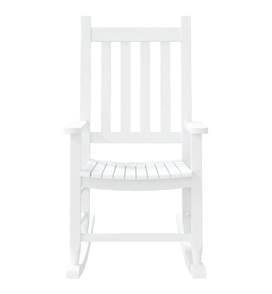 Chaise à bascule enfants blanc bois de peuplier massif