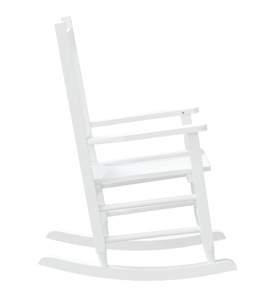 Chaise à bascule enfants blanc bois de peuplier massif
