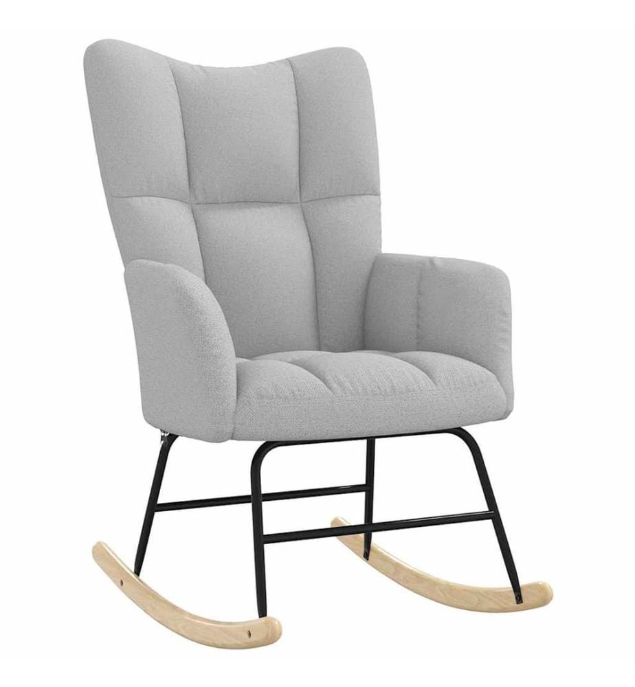 Chaise à bascule gris nuage tissu