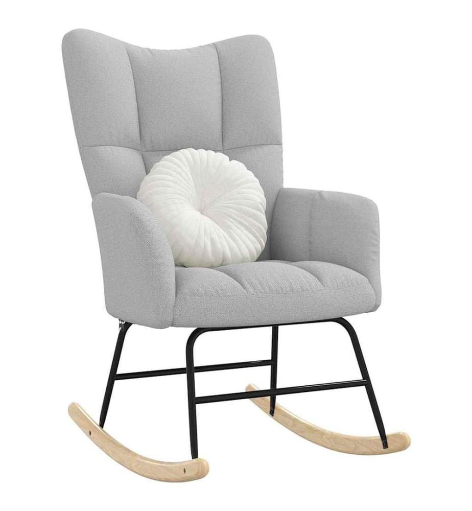 Chaise à bascule gris nuage tissu