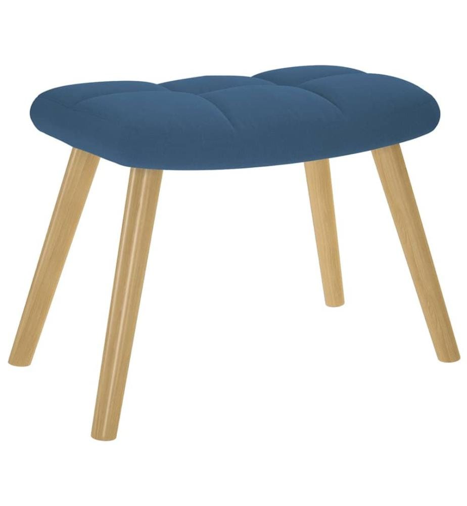 Chaise à bascule avec repose-pied Bleu Tissu