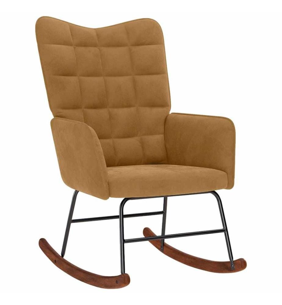Chaise à bascule Marron Velours