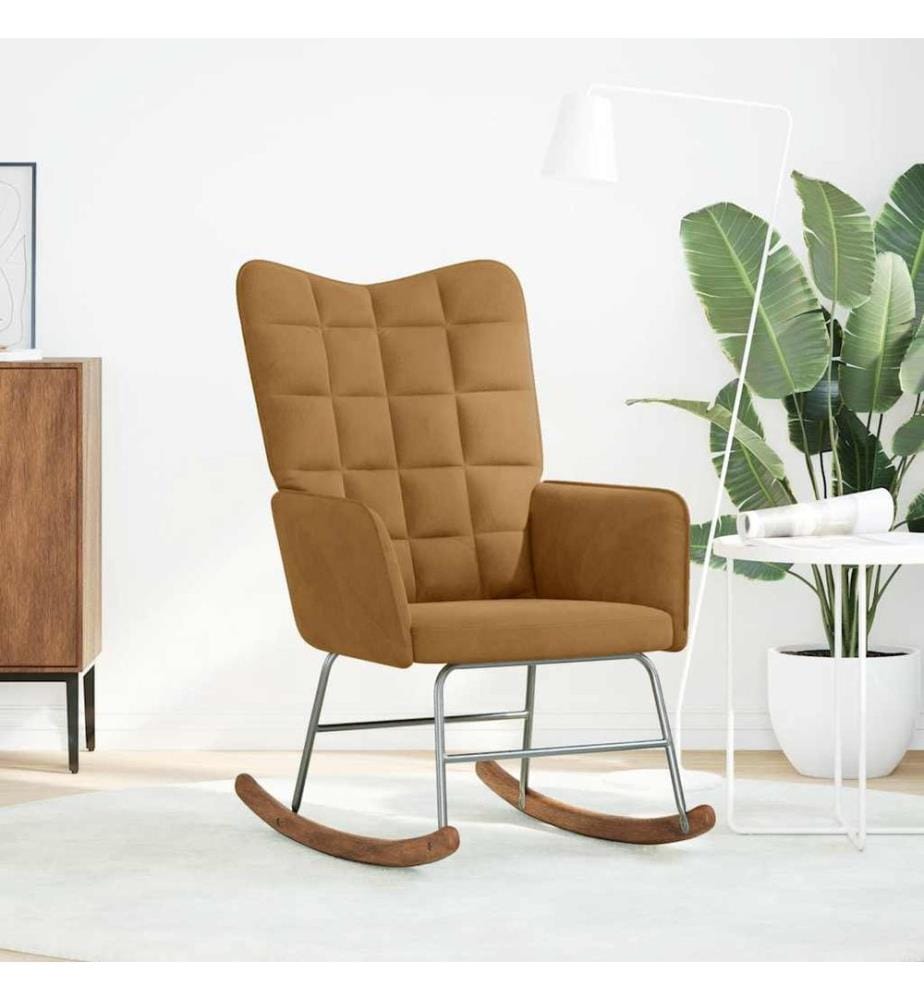 Chaise à bascule Marron Velours