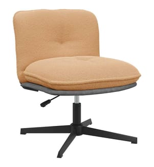 Chaise pivotante de bureau beige bouclé comme de la laine tissu