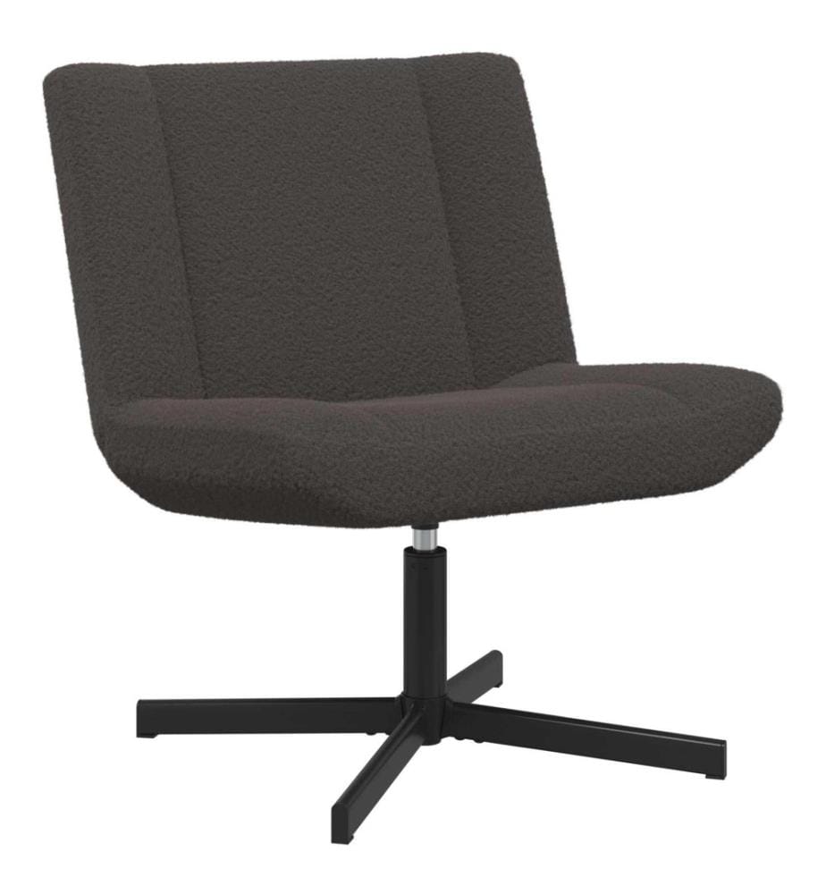 Drehstuhl Dunkelgrau 63 x 75 x 76 cm Schafsleder
