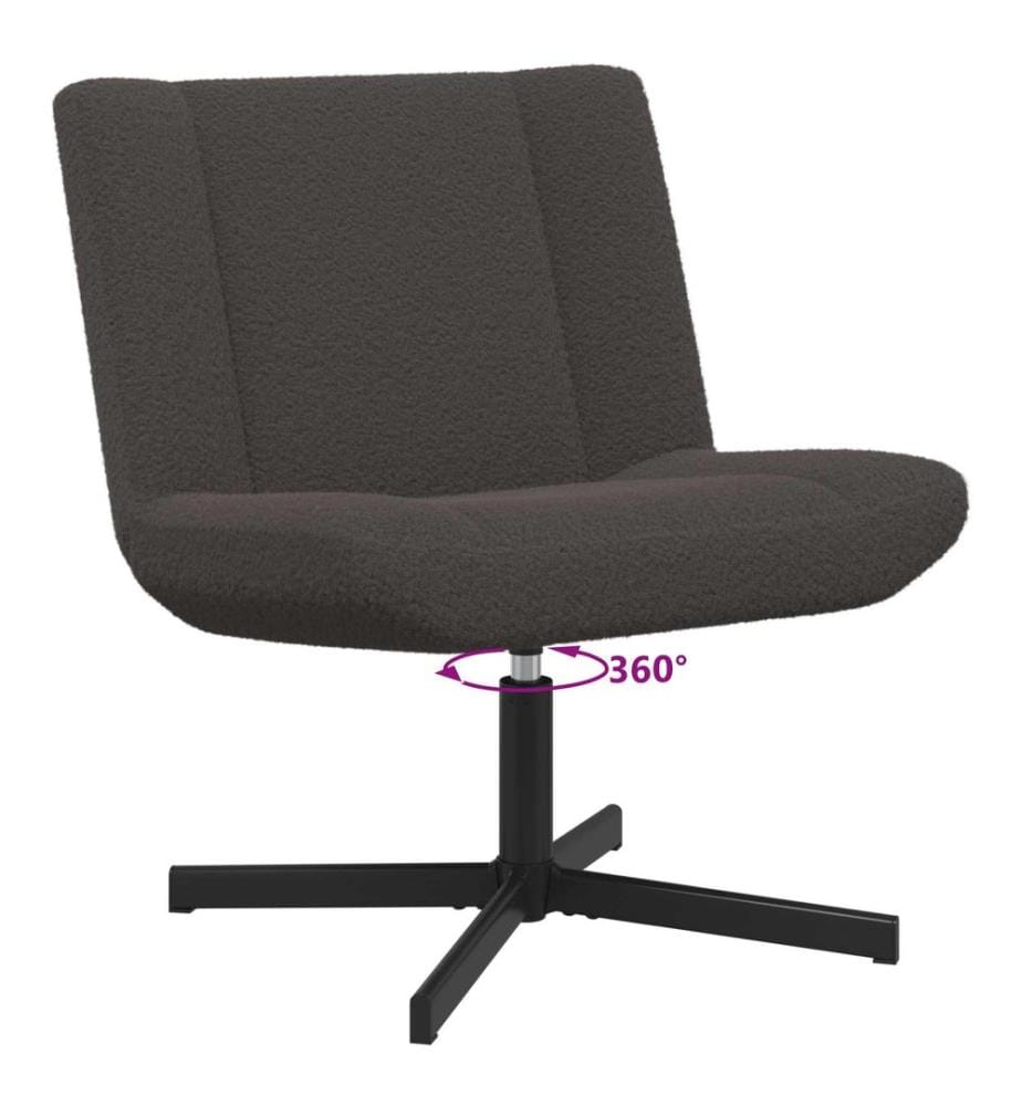 Drehstuhl Dunkelgrau 63 x 75 x 76 cm Schafsleder