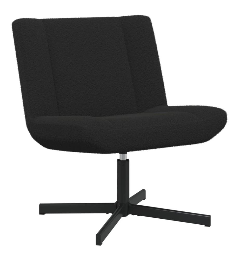 Drehstuhl Schwarz 63 x 75 x 76 cm Schafsleder