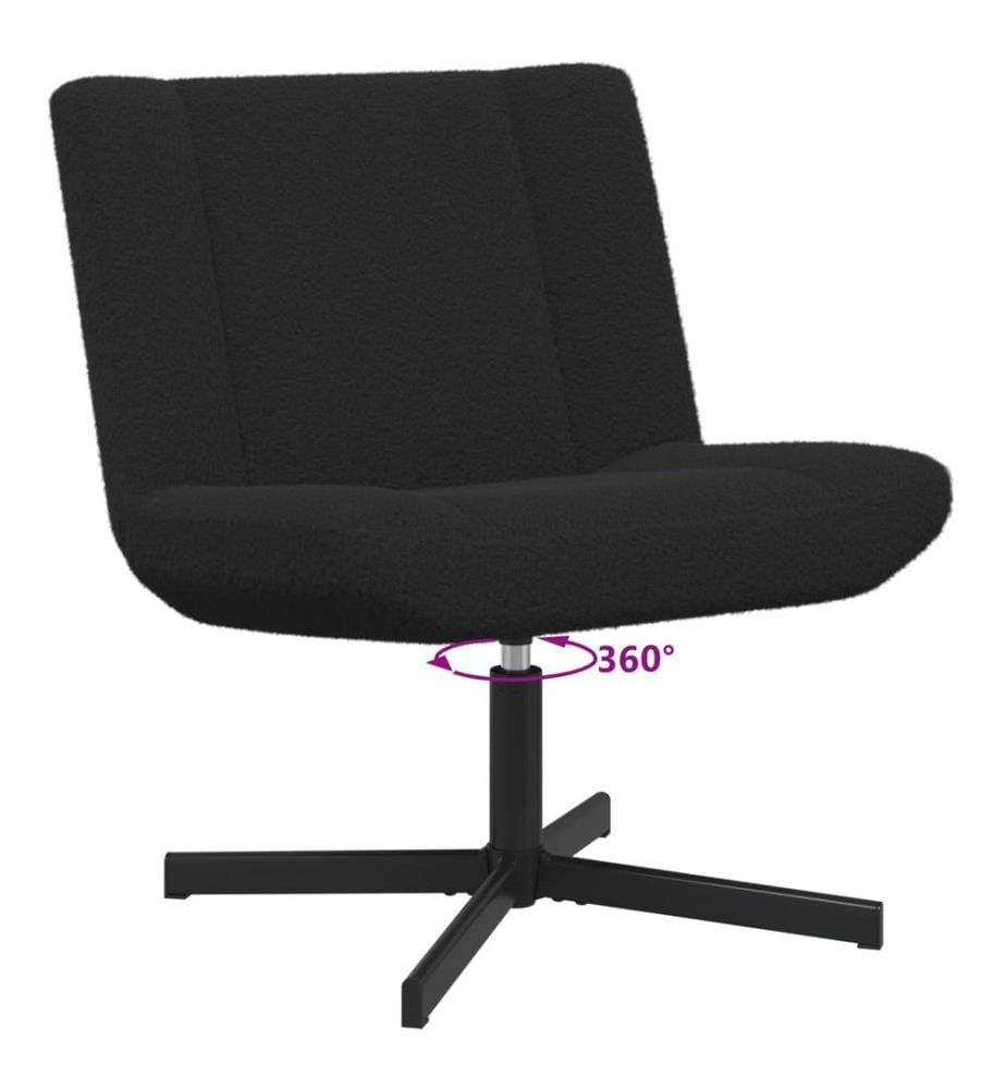 Drehstuhl Schwarz 63 x 75 x 76 cm Schafsleder