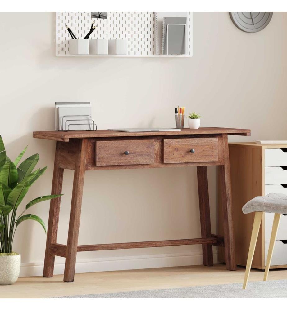 Schreibtisch Braun 110 x 30 x 79 cm Massives Mahagoni Holz