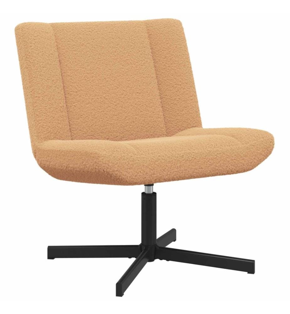 Drehstuhl Beige 63 x 75 x 76 cm Schafsleder