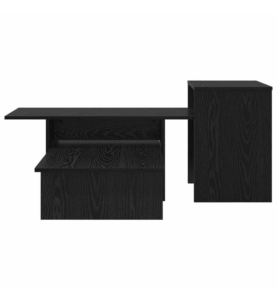 Konsolentisch Schwarz Eichen-Optik 91,5 x 35 x 38,5 cm