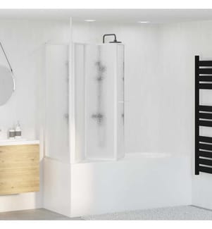 Duschwand L-Form 70x120x137 cm 4-teilig Faltbar
