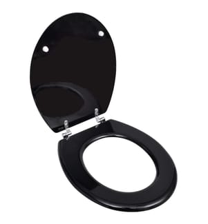 Toilettensitz MDF Deckel Schlichtes Design Schwarz