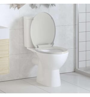 Toilettensitz mit Absenkautomatik Weiss Oval