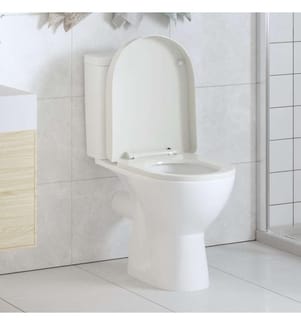 Toilettensitz mit Absenkautomatik Weiss Quadratisch