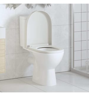 Toilettensitz mit Absenkautomatik und Quick-Release Weiss Eckig