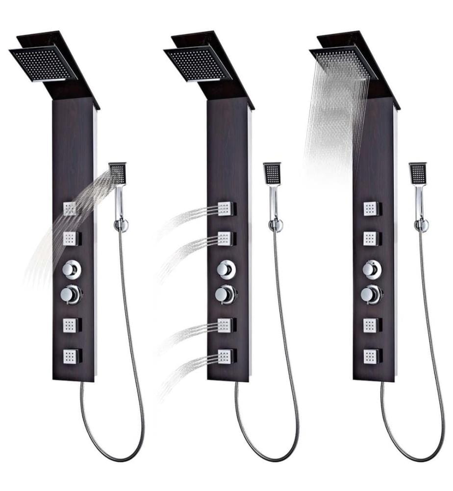Système de panneau de douche Verre Marron