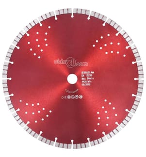 Diamant-Trennscheibe mit Turbo und Löchern Stahl 350 mm