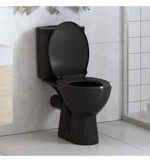 Toilettensitz mit Absenkautomatik und Quick-Release Schwarz