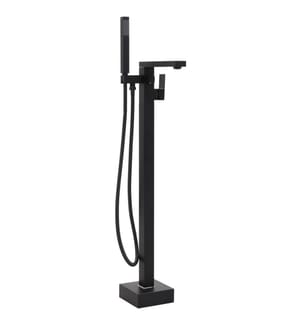 Robinet de baignoire sur pied Noir Acier inoxydable 90 cm