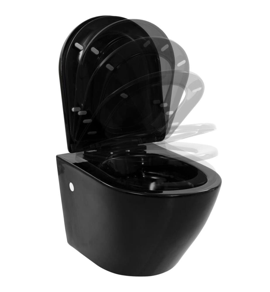 Wand-WC ohne Spülrand Keramik Schwarz