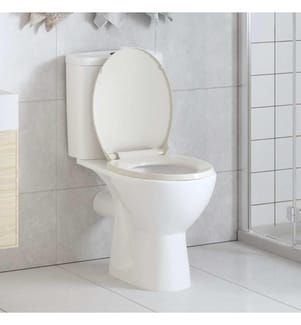 Toilettensitz mit Absenkautomatik Hellgrau Oval
