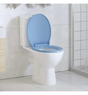 Siège de toilette à fermeture en douceur Bleu Ovale