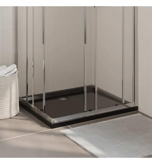 Duschtasse ABS Rechteckig Schwarz 80x90 cm