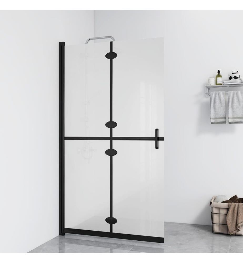 Faltbare begehbare Duschwand ESG-Glas mattiert 110x190 cm