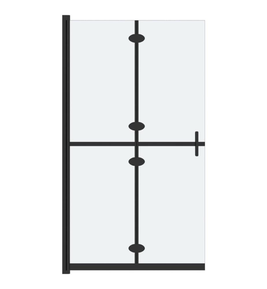 Faltbare begehbare Duschwand ESG-Glas mattiert 110x190 cm
