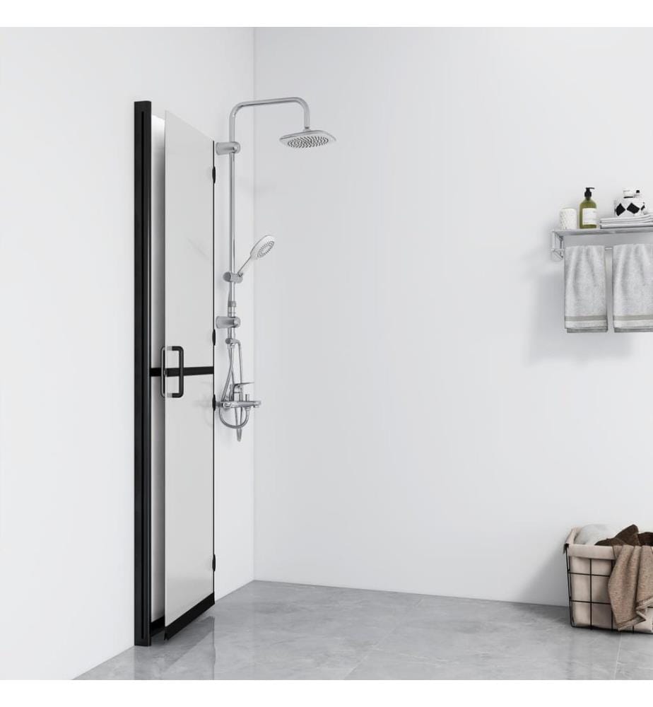 Faltbare begehbare Duschwand ESG-Glas mattiert 110x190 cm