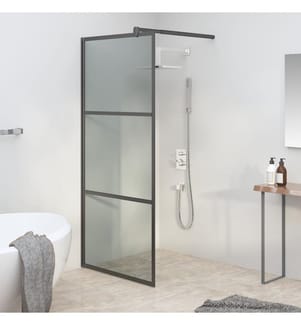 Paroi de douche 90x195 cm Verre ESG foncé Noir