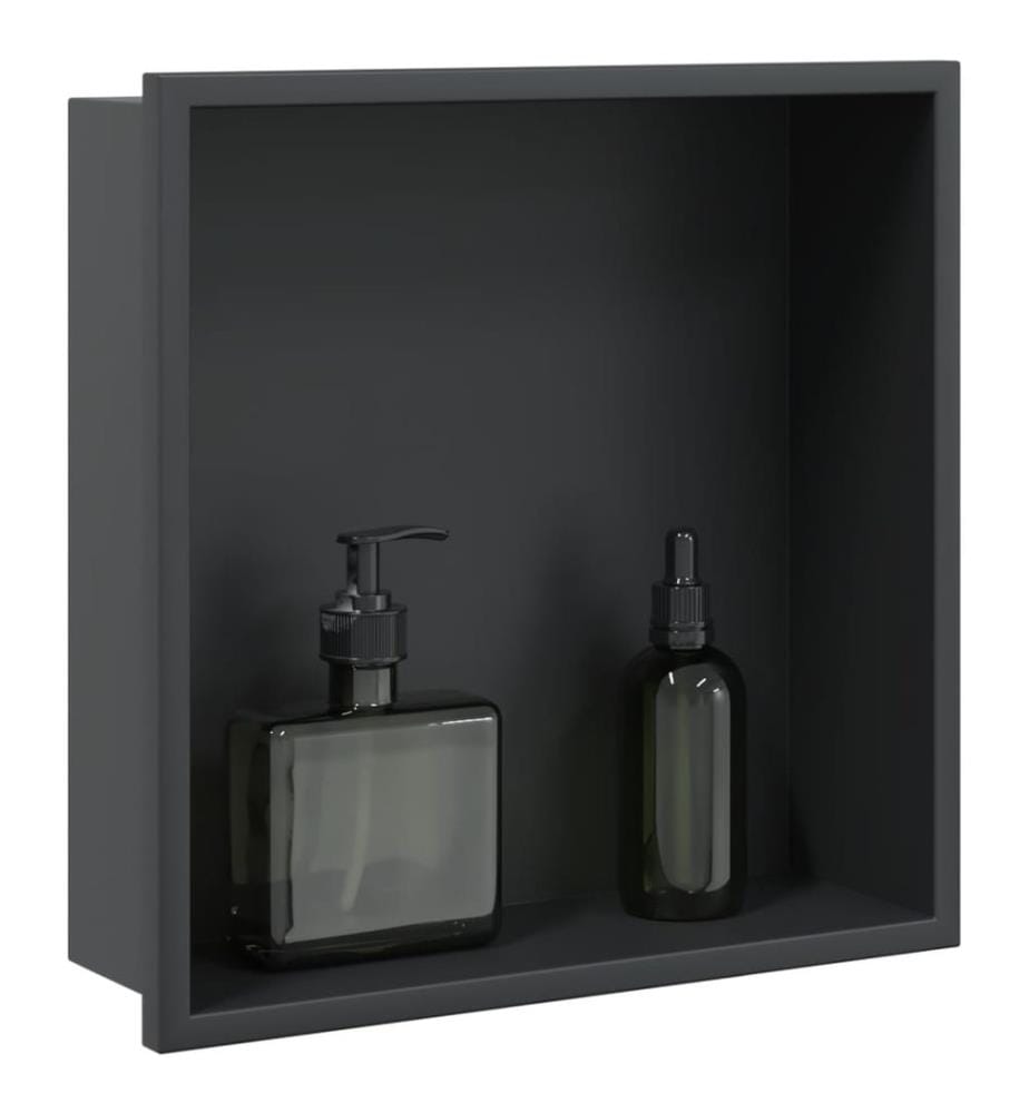 Duschnische Mattschwarz 32x32x9 cm Edelstahl