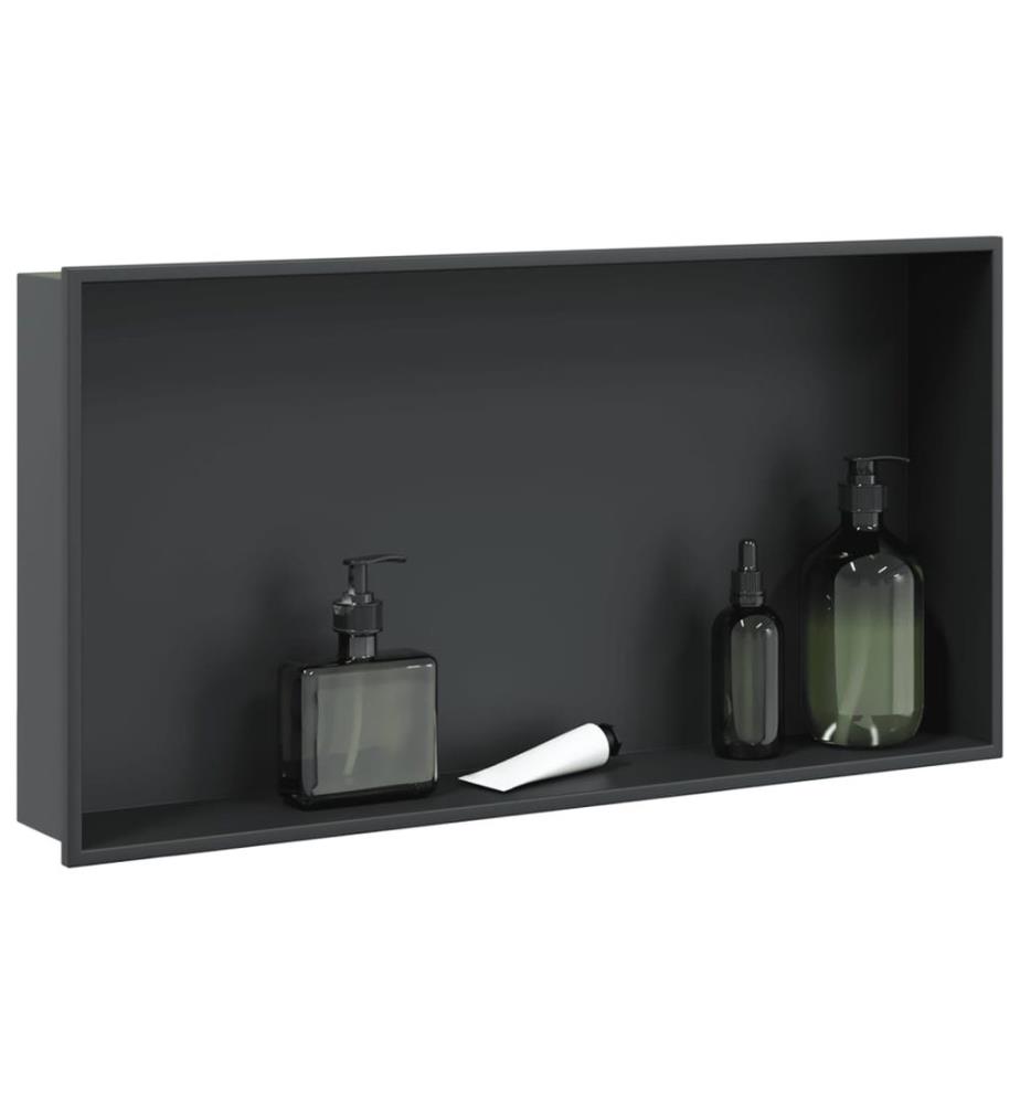 Duschnische Mattschwarz 62x32x9 cm Edelstahl