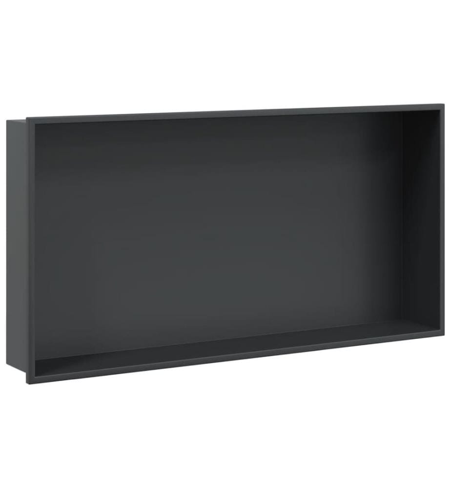 Duschnische Mattschwarz 62x32x9 cm Edelstahl