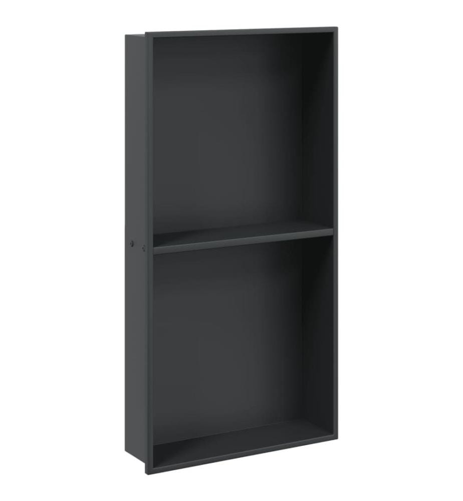 Duschnische Mattschwarz 32x62x9 cm Edelstahl