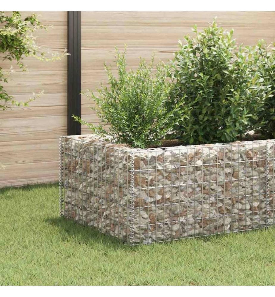 Gabionen-Hochbeet Stahl 360×90×50 cm