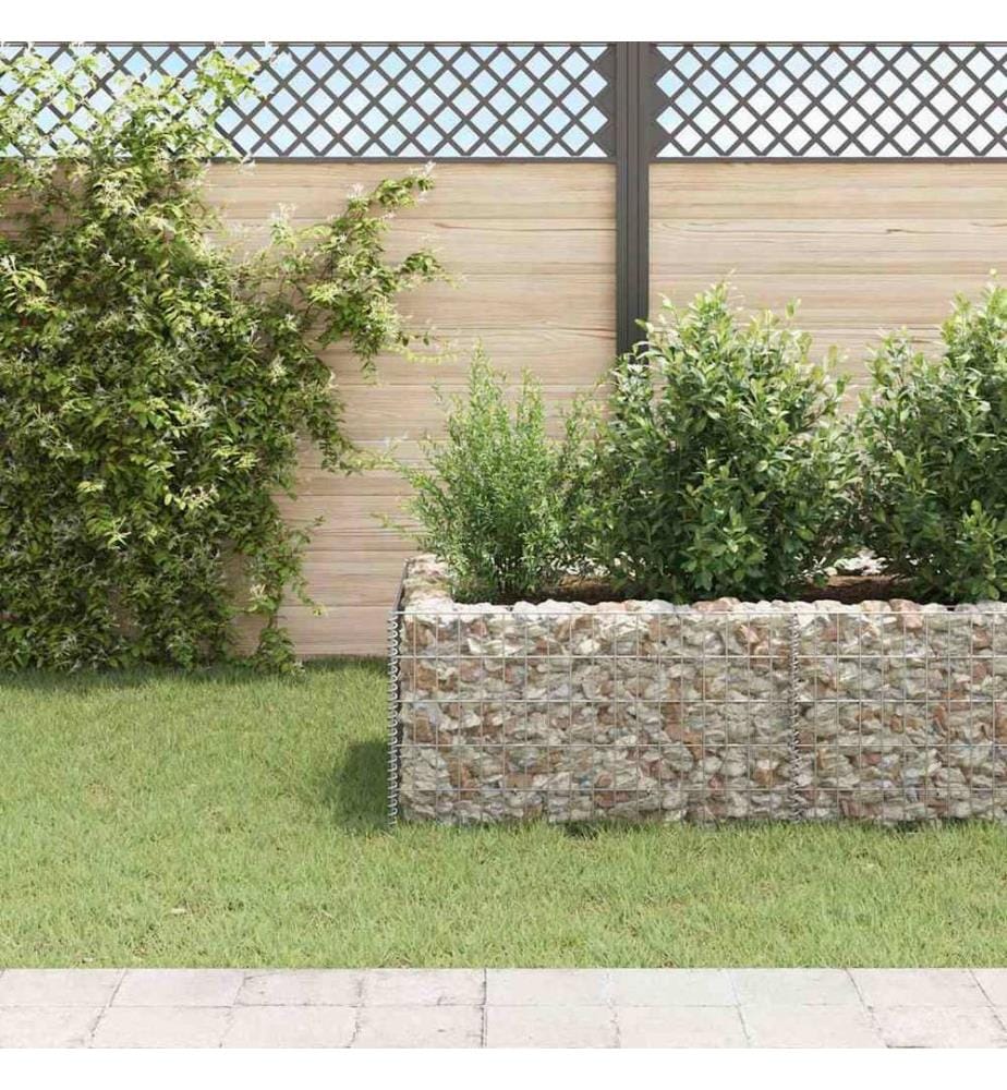 Gabionen-Hochbeet Stahl 360×90×50 cm